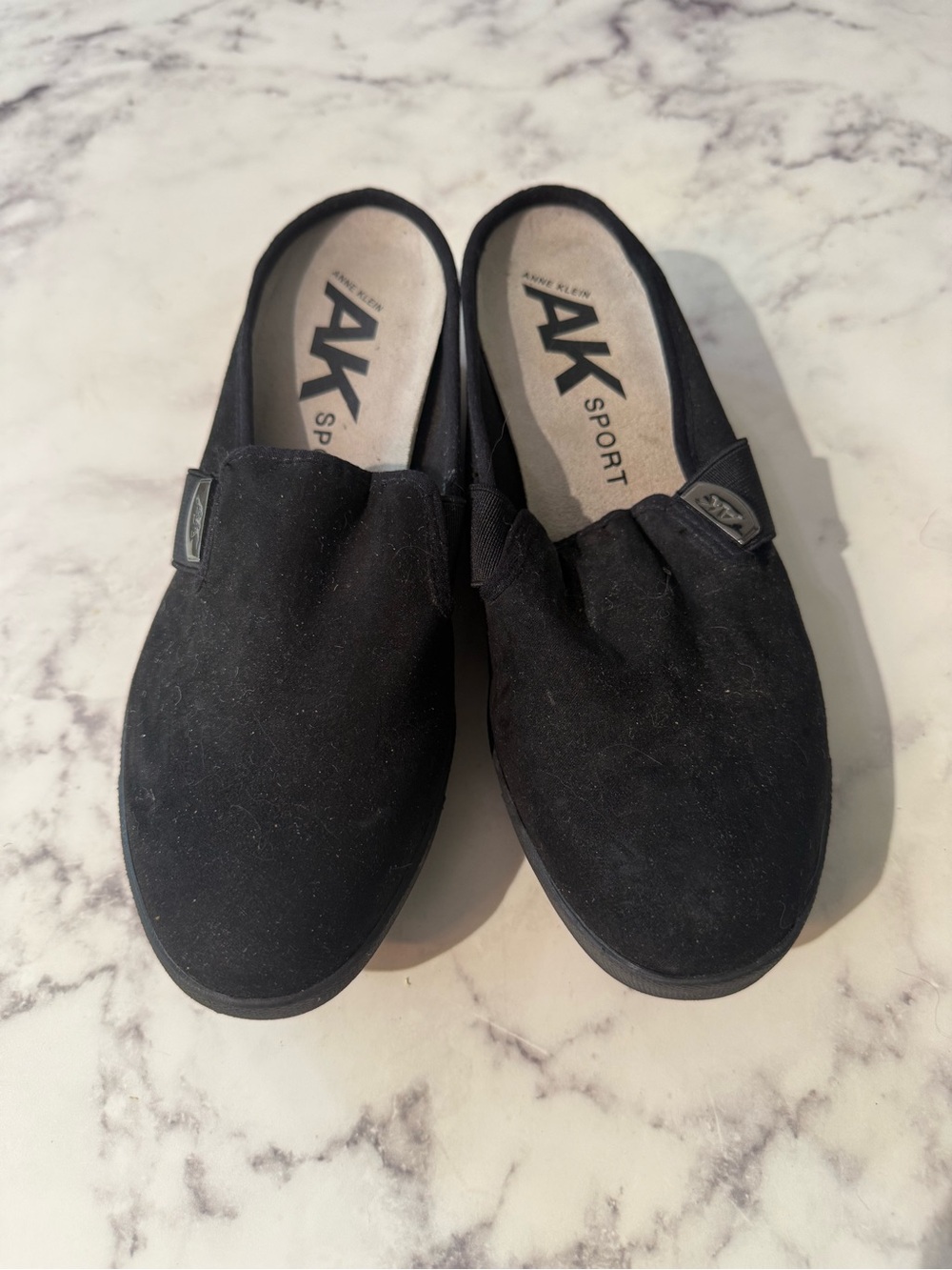 AK Sport Women’s Black Slip-On Suede Mules - 7.5